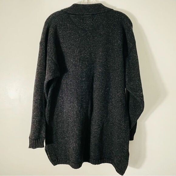 Woolrich Vinatge Charcoal Gray 100% Wool Five Button Cardigan Sweater Size L - Picture 9 of 11